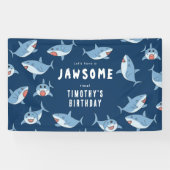 かわいい素晴らしホワイトシャーク海誕生会 横断幕 (横)