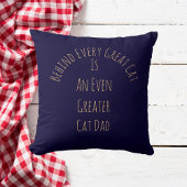 かわいい素晴らし猫パパ引用文ギフトネイビーブルーテンプレート クッション