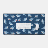かわいい素晴らし白サメ海 デスクマット (キーボード&マウス)