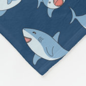 かわいい素晴らし白サメ海 フリースブランケット (角)