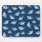 かわいい素晴らし白サメ海 マウスパッド (正面)