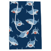 かわいい素晴らし白サメ海 ミディアムペーパーバッグ (正面)