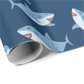 かわいい素晴らし白サメ海 ラッピングペーパー (ロールコーナー)