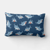 かわいい素晴らし白サメ海 ランバークッション (裏面)