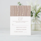 かわいい素朴なストリングライト結婚式RSVPカード 出欠カード (スタンド正面)