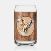 かわいい素朴なフクロウ愛好家の国 ガラス缶 (正面)