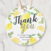 かわいい素朴なレモンバビシャワーメッセージカード フェイバータグ (正面)