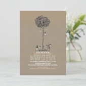 かわいい素朴な木とメイスンジャー婚約パーティ 招待状 (スタンド正面)