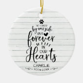 かわいい素朴な猫または犬のペット写真メモリアル セラミックオーナメント (正面)