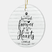 かわいい素朴な猫または犬のペット写真メモリアル セラミックオーナメント (左)