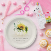 かわいい素朴ひまわりカボチャフローラベビーシャワー ペーパープレート (パーティー)