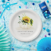かわいい素朴ひまわりカボチャフローラベビーシャワー ペーパープレート (パーティー)