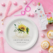 かわいい素朴ひまわりカボチャフローラベビーシャワー ペーパープレート (パーティー)
