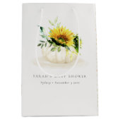 かわいい素朴ひまわりカボチャフローラベビーシャワー ミディアムペーパーバッグ (正面)