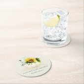 かわいい素朴ひまわりカボチャフローラベビーシャワー ラウンドペーパーコースター (インサイチュ)