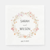 かわいい素朴イエローメドウフローラ結婚リース スタンダードランチョンナプキン (正面)