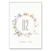 かわいい素朴イエローメドウフローラ結婚リース テーブルナンバー (裏面)