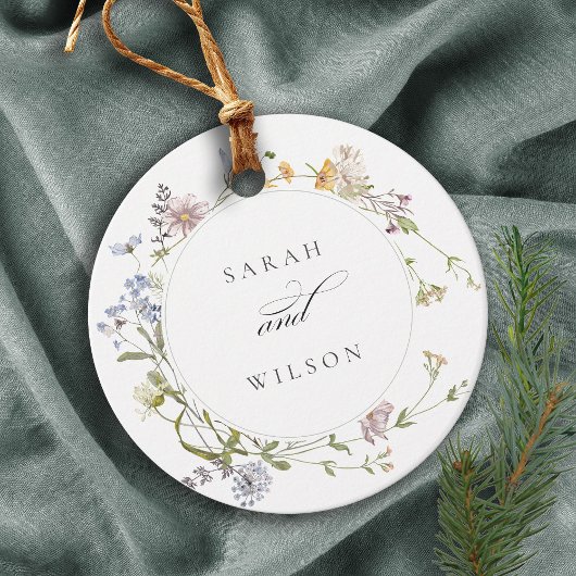 かわいい素朴イエローメドウフローラ結婚リース フェイバータグ