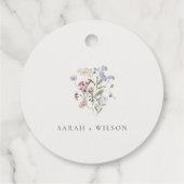 かわいい素朴イエローメドウフローラ結婚リース フェイバータグ (裏面)