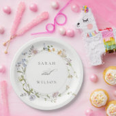 かわいい素朴イエローメドウフローラ結婚リース ペーパープレート (パーティー)