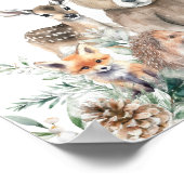 かわいい素朴ウッドランド動物の赤ちゃんシャワー ポスター (角)