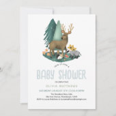 かわいい素朴ウッドランド動物の赤ちゃんシャワー 招待状 (正面)