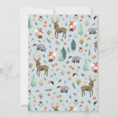 かわいい素朴ウッドランド動物の赤ちゃんシャワー 招待状 (裏面)