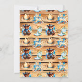 かわいい素朴カウボーイテディベア少年の赤ちゃんシャワー 招待状 (裏面)