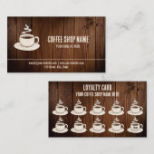 かわいい素朴カフェコーヒーショップ報酬ロイヤリティカード ロイヤリティカード (正面/裏面)