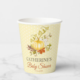 かわいい素朴カボチャ水玉模様ベビーシャワー 紙コップ