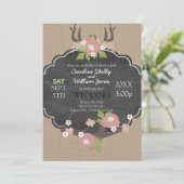 かわいい素朴カントリーフラワー結婚式招待状 招待状 (スタンド正面)