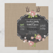 かわいい素朴カントリーフラワー結婚式招待状 招待状 (正面/裏面)