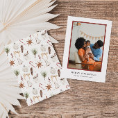 かわいい素朴クリスマスパターン写真 シーズンカード