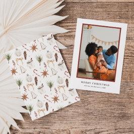 かわいい素朴クリスマスパターン写真 シーズンカード