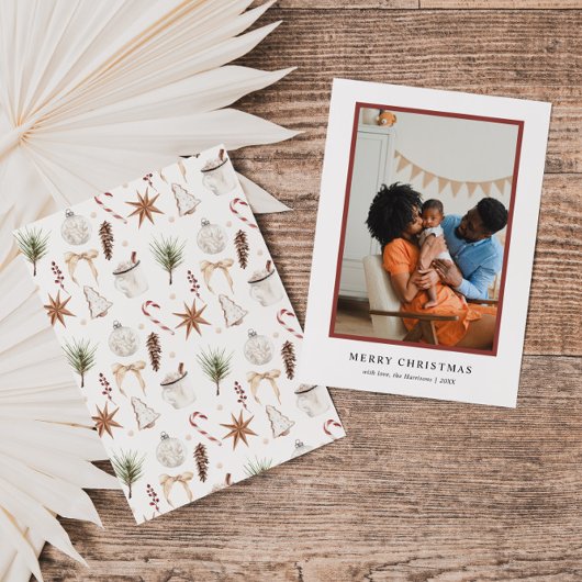 かわいい素朴クリスマスパターン写真 シーズンカード