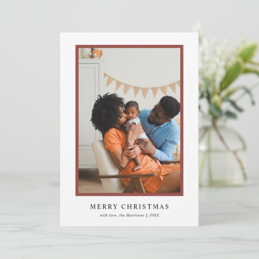 かわいい素朴クリスマスパターン写真 シーズンカード (スタンド正面)