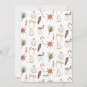 かわいい素朴クリスマスパターン写真 シーズンカード (裏面)