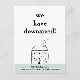 かわいい素朴コテージダウンサイズ新しいホームムービング 案内ポストカード