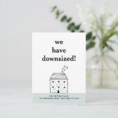 かわいい素朴コテージダウンサイズ新しいホームムービング 案内ポストカード (スタンド正面)