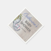 かわいい素朴ジューンエレファントボーイ赤ちゃんシャワー スタンダードカクテルナプキン (角)