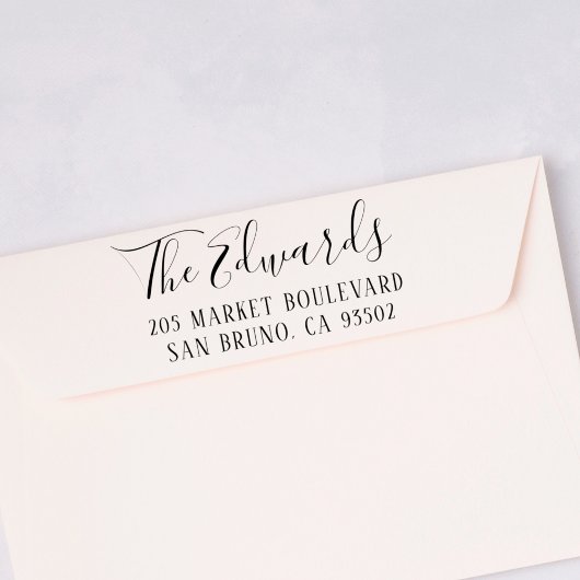 かわいい素朴スクリプトファミリー名&差出人住所 セルフインキングスタンプ