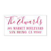 かわいい素朴スクリプトファミリー名&差出人住所 セルフインキングスタンプ (デザイン)