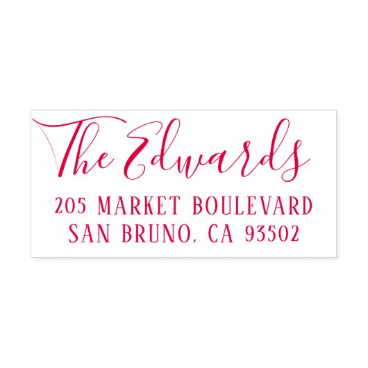 かわいい素朴スクリプトファミリー名&差出人住所 セルフインキングスタンプ (デザイン)