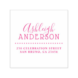 かわいい素朴タイポグラフィ名前をカスタムする差出人住所 セルフインキングスタンプ