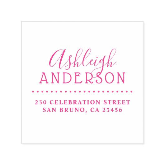 かわいい素朴タイポグラフィ名前をカスタムする差出人住所 セルフインキングスタンプ (デザイン)