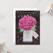 かわいい素朴ピンクのフローラ誕生日カード カード (正面/裏面インサイチュ)