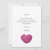 かわいい素朴ピンクのフローラ誕生日カード カード (裏面)