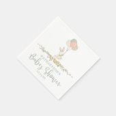 かわいい素朴フローラバニーベビーシャワー スタンダードカクテルナプキン (角)