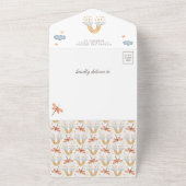 かわいい素朴ボホレインボーレインドロップベビーシャワー オールインワン招待状 (外側)