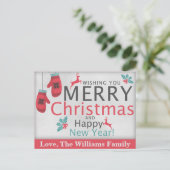 かわいい素朴メリークリスマスおめでとう シーズンポストカード (スタンド正面)